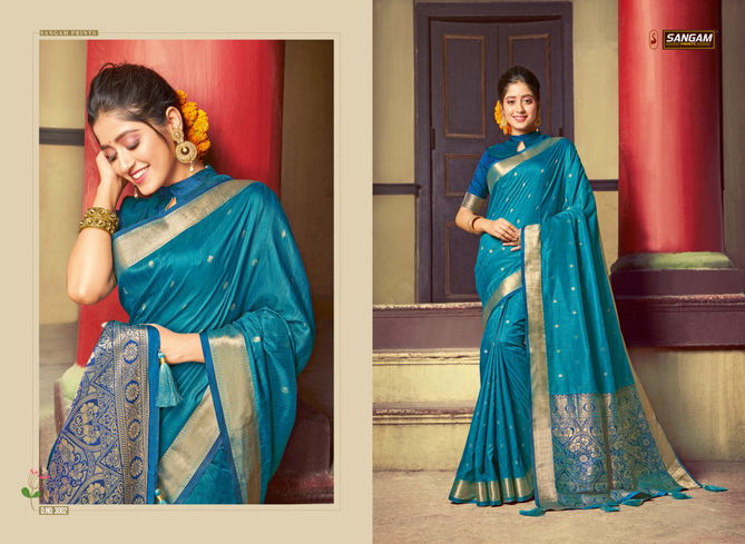 Sangam Roop Sundari Designer Festive Party Wear Handloom Silk Saree Collection